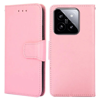 For Xiaomi 14 Case Textured PU Leather Anti-scratch Phone Stand Cover