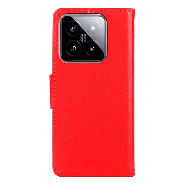 For Xiaomi 14 Case Textured PU Leather Anti-scratch Phone Stand Cover