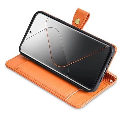 For Xiaomi 14 Pro Leather Case Card Holder Stand Phone Cover with 2 Straps