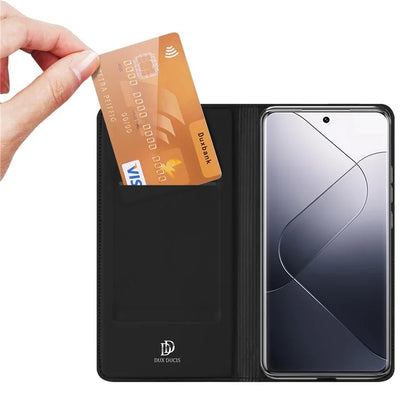 DUX DUCIS Skin Pro Series For Xiaomi 14 Pro Case Leather Phone Cover with Card Slot