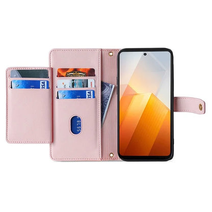 For vivo iQOO Z8x 5G / Y78t 5G Case Zipper Pocket Leather Phone Cover with 2 Straps