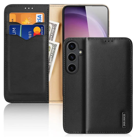 DUX DUCIS Hivo Series for Samsung Galaxy S24 Case Cowhide Leather Stand Phone Wallet Cover