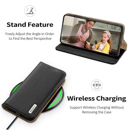 DUX DUCIS Hivo Series for Samsung Galaxy S24 Case Cowhide Leather Stand Phone Wallet Cover