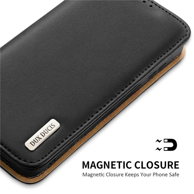 DUX DUCIS Hivo Series for Samsung Galaxy S24 Case Cowhide Leather Stand Phone Wallet Cover