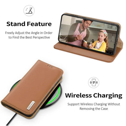 DUX DUCIS Hivo Series for Samsung Galaxy S24 Case Cowhide Leather Stand Phone Wallet Cover