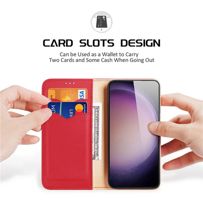 DUX DUCIS Hivo Series for Samsung Galaxy S24 Case Cowhide Leather Stand Phone Wallet Cover