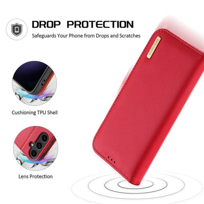 DUX DUCIS Hivo Series for Samsung Galaxy S24 Case Cowhide Leather Stand Phone Wallet Cover