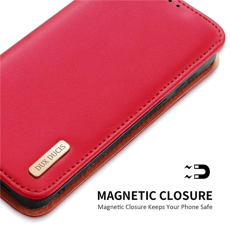 DUX DUCIS Hivo Series for Samsung Galaxy S24 Case Cowhide Leather Stand Phone Wallet Cover