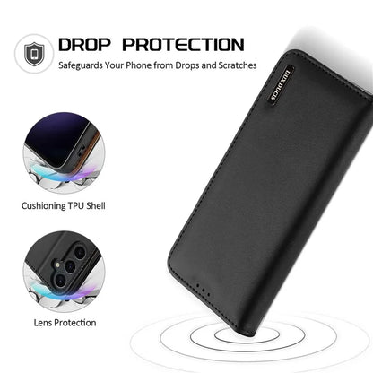 DUX DUCIS Hivo Series for Samsung Galaxy S24+ Case RFID Blocking Cowhide Leather Wallet Cover