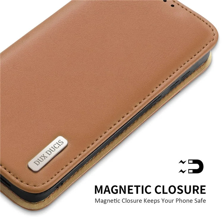 DUX DUCIS Hivo Series for Samsung Galaxy S24+ Case RFID Blocking Cowhide Leather Wallet Cover