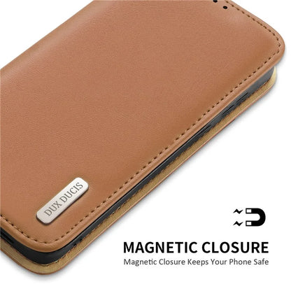 DUX DUCIS Hivo Series for Samsung Galaxy S24+ Case RFID Blocking Cowhide Leather Wallet Cover