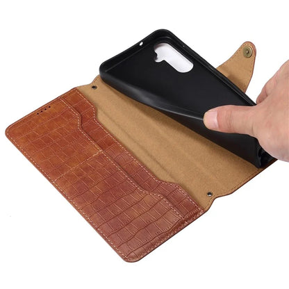 For Samsung Galaxy S23 FE Case Crocodile Texture Stand Full Protection Cover