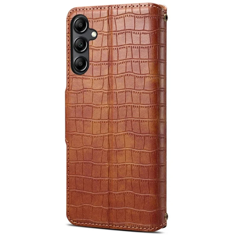 For Samsung Galaxy S23 FE Case Crocodile Texture Stand Full Protection Cover