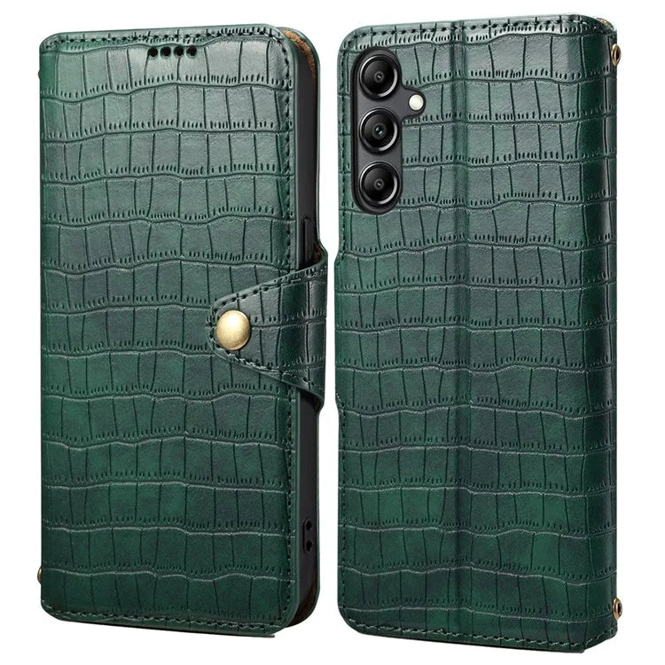 For Samsung Galaxy S23 FE Case Crocodile Texture Stand Full Protection Cover