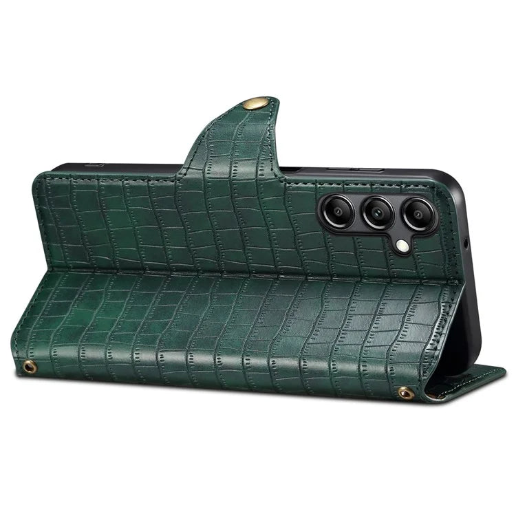 For Samsung Galaxy S23 FE Case Crocodile Texture Stand Full Protection Cover