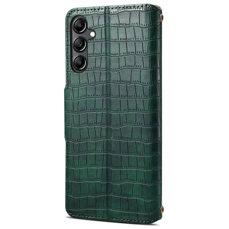 For Samsung Galaxy S23 FE Case Crocodile Texture Stand Full Protection Cover