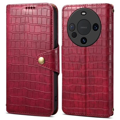 For Huawei Mate 60 Case Crocodile Texture Phone Cover with Wallet Stand