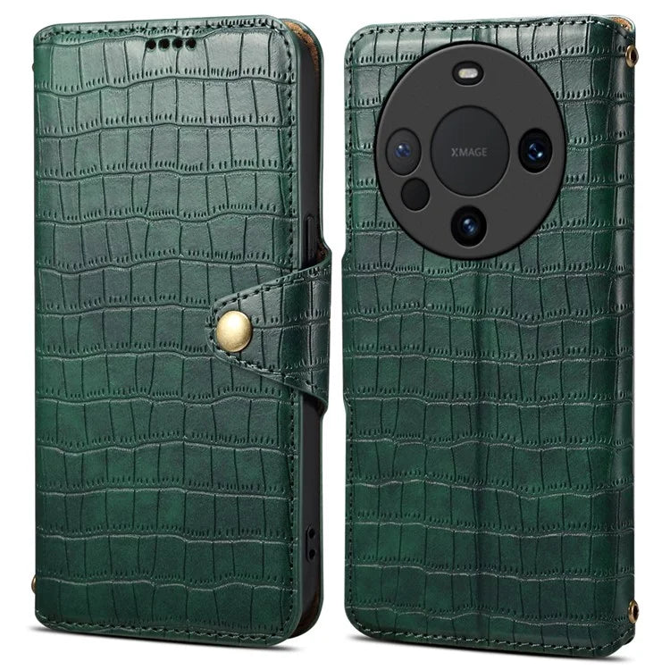 For Huawei Mate 60 Case Crocodile Texture Phone Cover with Wallet Stand