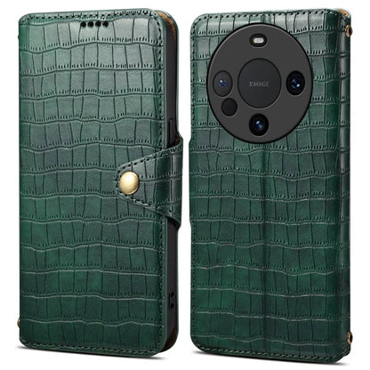 For Huawei Mate 60 Case Crocodile Texture Phone Cover with Wallet Stand