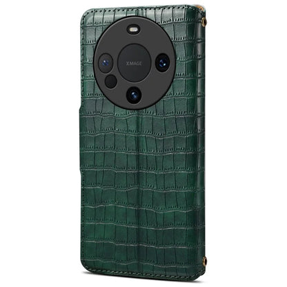 For Huawei Mate 60 Case Crocodile Texture Phone Cover with Wallet Stand