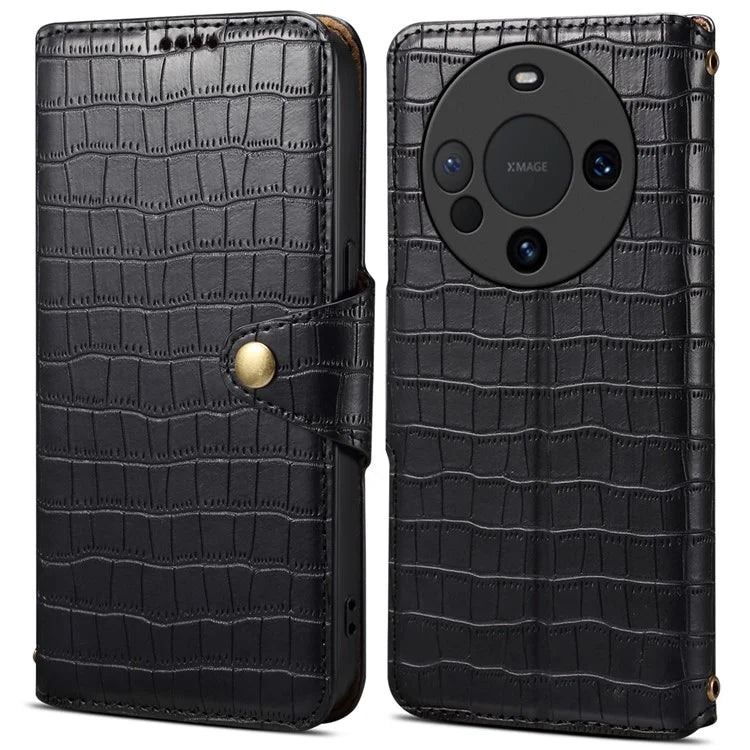 For Huawei Mate 60 Case Crocodile Texture Phone Cover with Wallet Stand