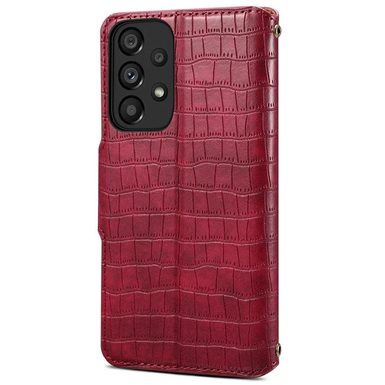 For Samsung Galaxy A33 5G Case Crocodile Texture Wallet Phone Cover