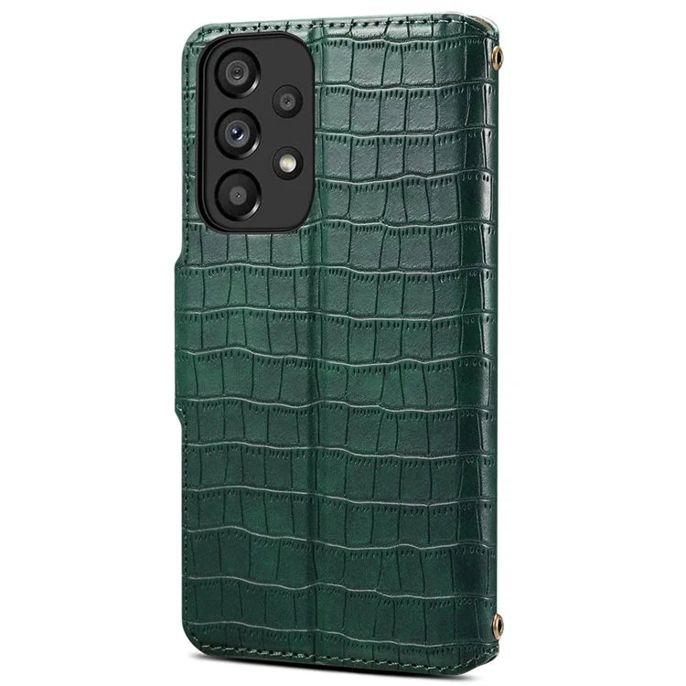 For Samsung Galaxy A33 5G Case Crocodile Texture Wallet Phone Cover