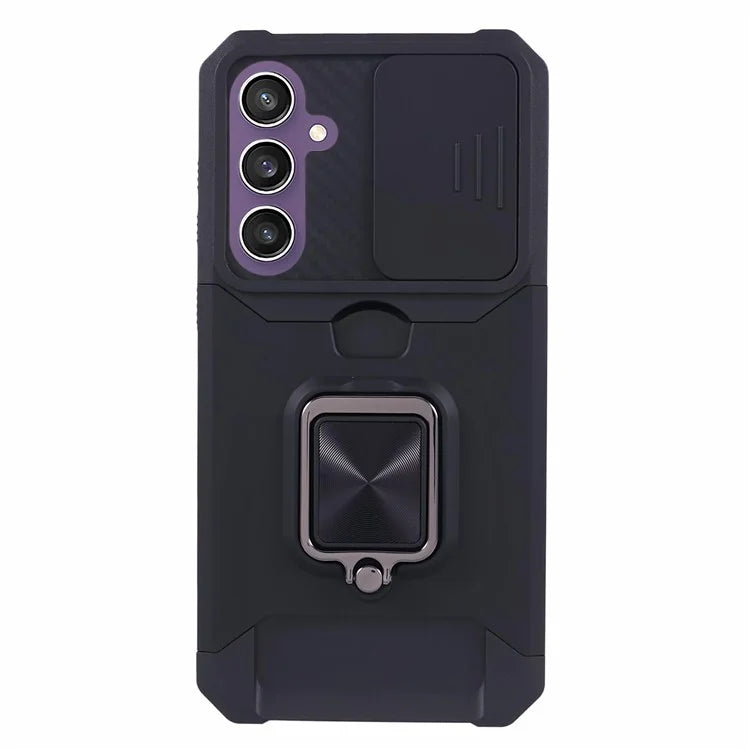 For Samsung Galaxy S24 Case with Slide Camera Cover Kickstand Phone Protector