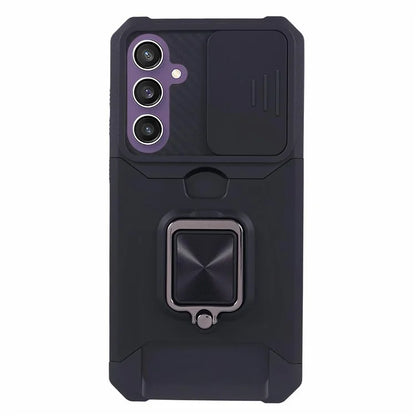For Samsung Galaxy S24 Case with Slide Camera Cover Kickstand Phone Protector