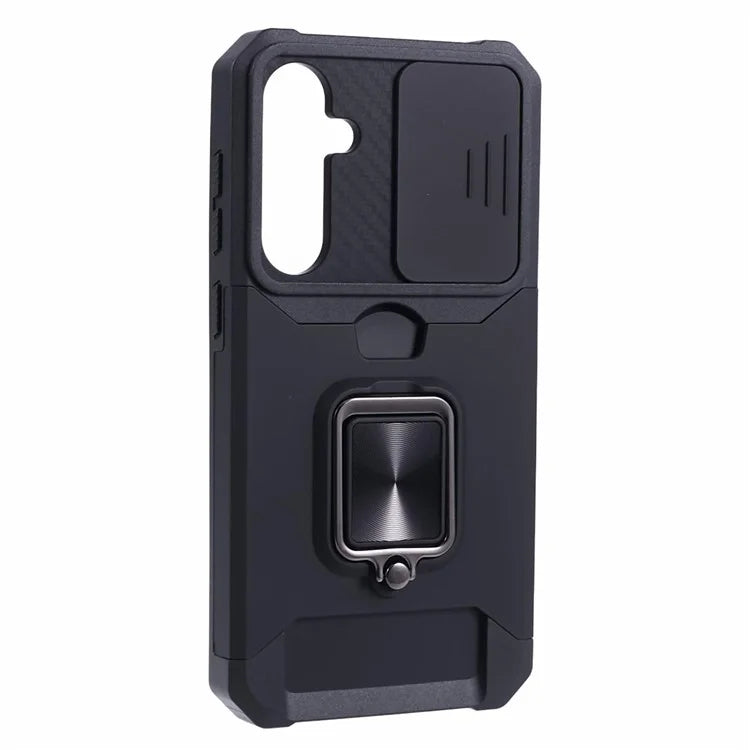 For Samsung Galaxy S24 Case with Slide Camera Cover Kickstand Phone Protector