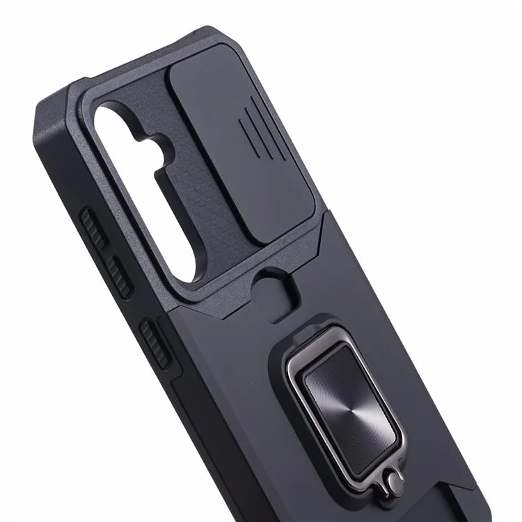 For Samsung Galaxy S24 Case with Slide Camera Cover Kickstand Phone Protector