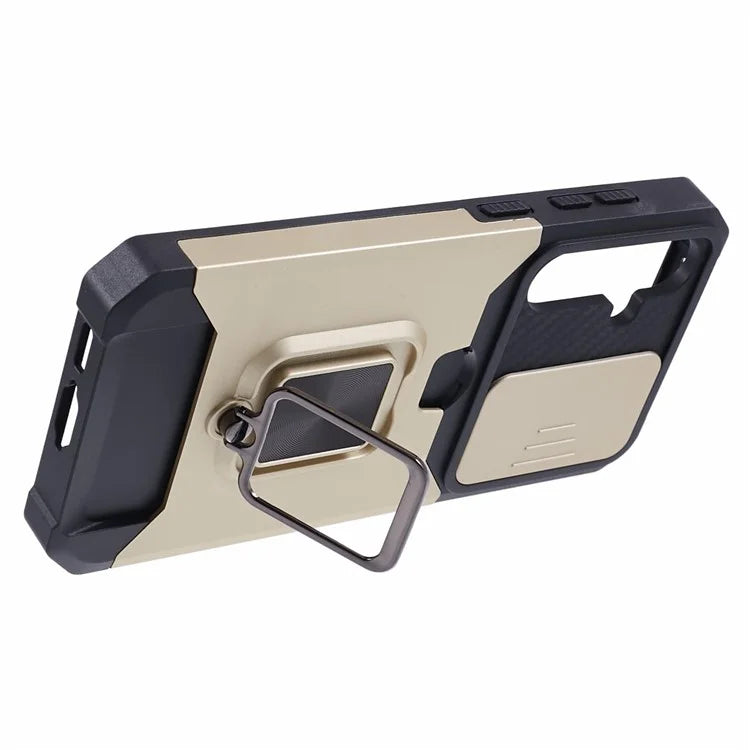 For Samsung Galaxy S24 Case with Slide Camera Cover Kickstand Phone Protector