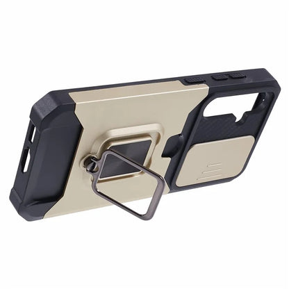 For Samsung Galaxy S24 Case with Slide Camera Cover Kickstand Phone Protector