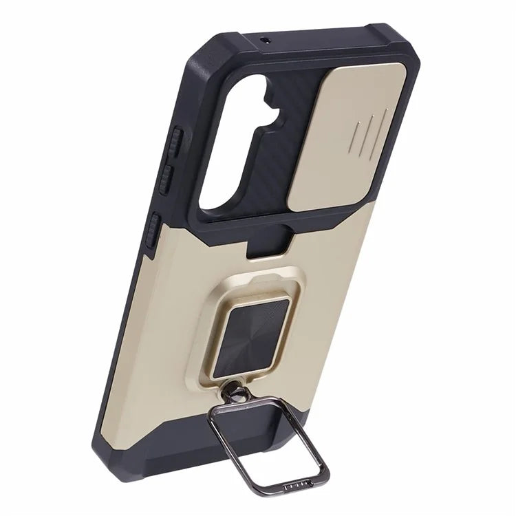 For Samsung Galaxy S24 Case with Slide Camera Cover Kickstand Phone Protector
