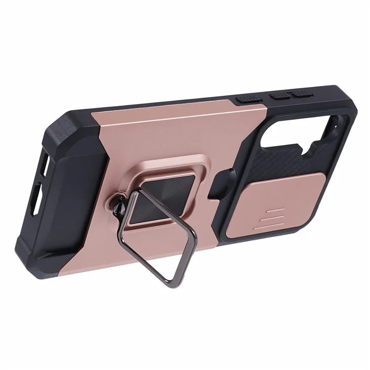 For Samsung Galaxy S24 Case with Slide Camera Cover Kickstand Phone Protector