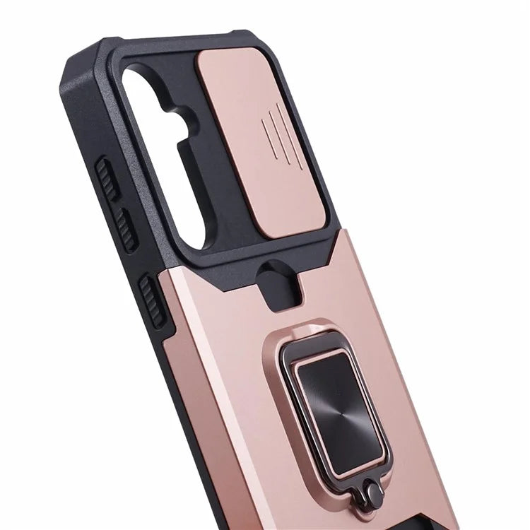 For Samsung Galaxy S24 Case with Slide Camera Cover Kickstand Phone Protector