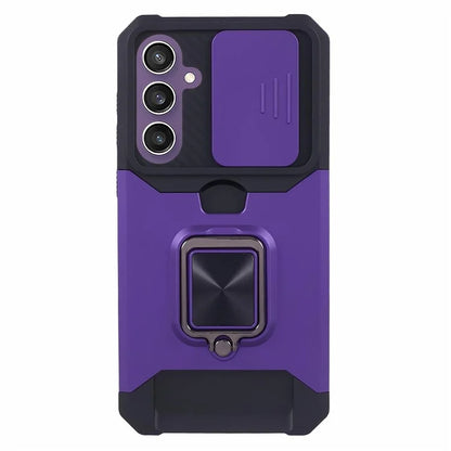 For Samsung Galaxy S24 Case with Slide Camera Cover Kickstand Phone Protector