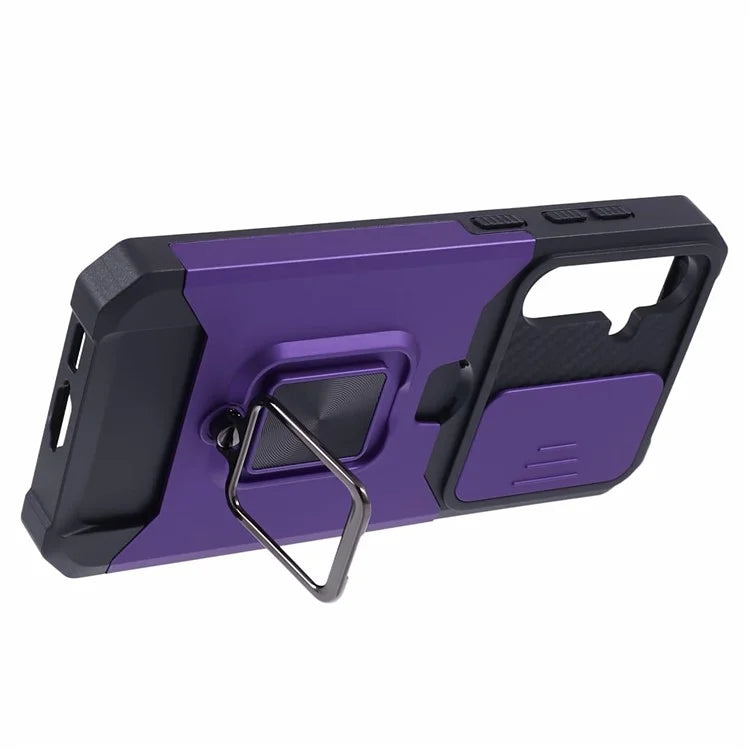 For Samsung Galaxy S24 Case with Slide Camera Cover Kickstand Phone Protector