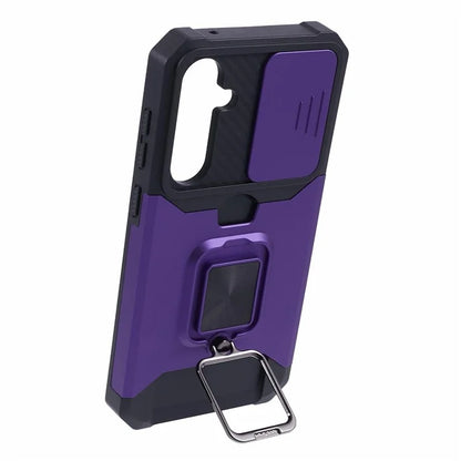 For Samsung Galaxy S24 Case with Slide Camera Cover Kickstand Phone Protector