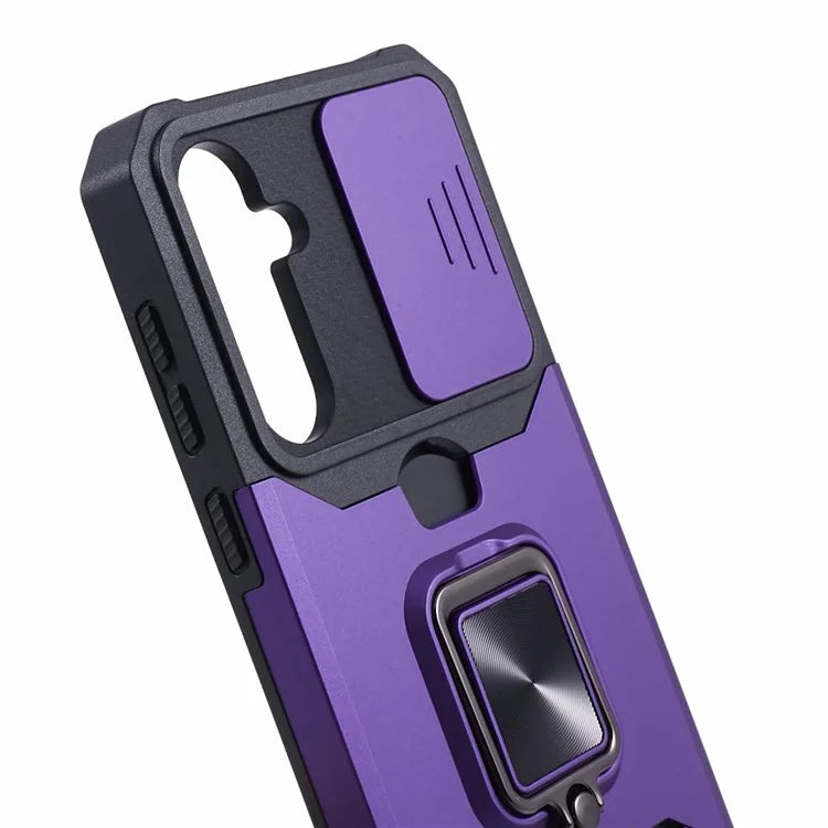 For Samsung Galaxy S24 Case with Slide Camera Cover Kickstand Phone Protector