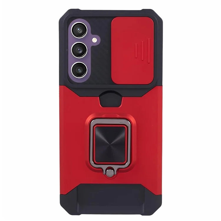 For Samsung Galaxy S24 Case with Slide Camera Cover Kickstand Phone Protector