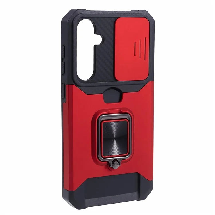 For Samsung Galaxy S24 Case with Slide Camera Cover Kickstand Phone Protector