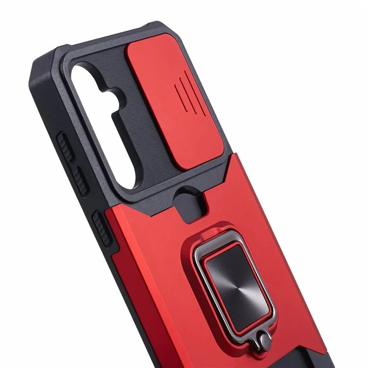 For Samsung Galaxy S24 Case with Slide Camera Cover Kickstand Phone Protector