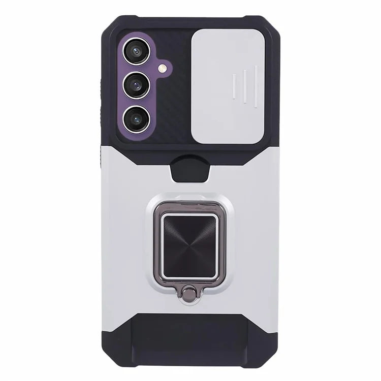 For Samsung Galaxy S24 Case with Slide Camera Cover Kickstand Phone Protector