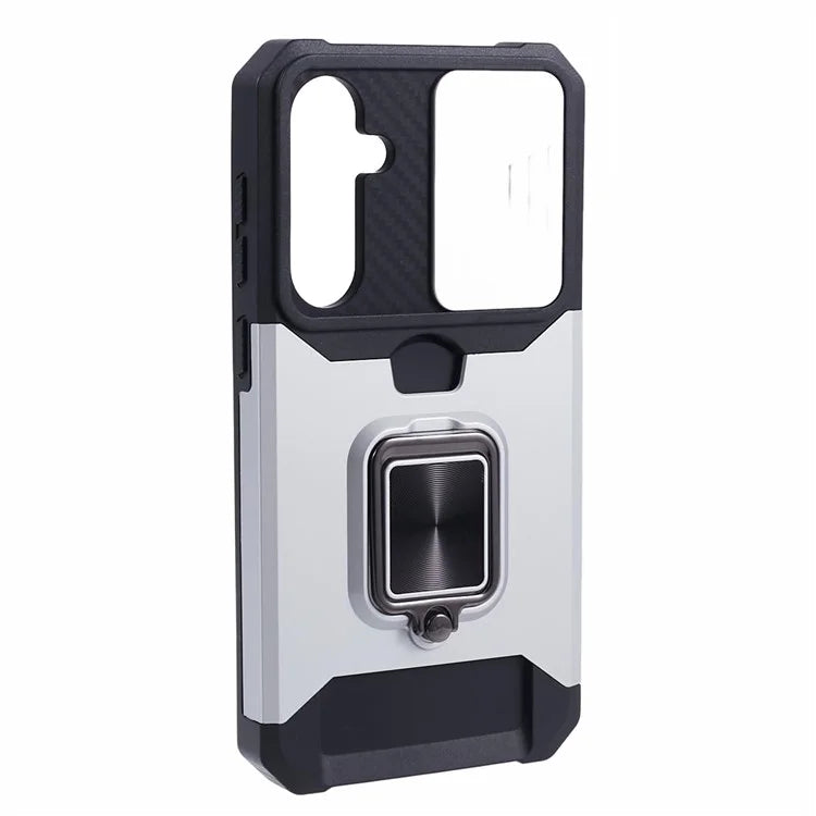 For Samsung Galaxy S24 Case with Slide Camera Cover Kickstand Phone Protector