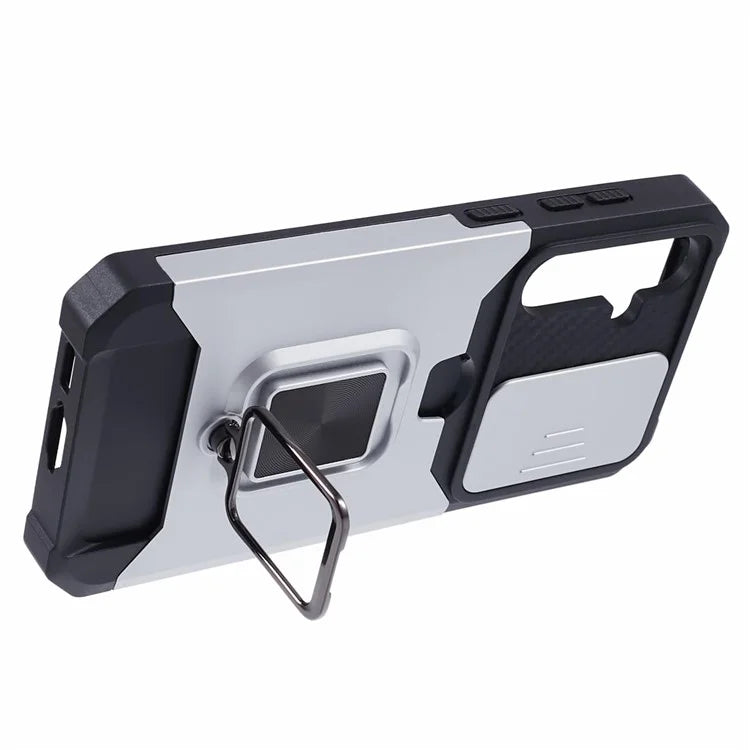 For Samsung Galaxy S24 Case with Slide Camera Cover Kickstand Phone Protector