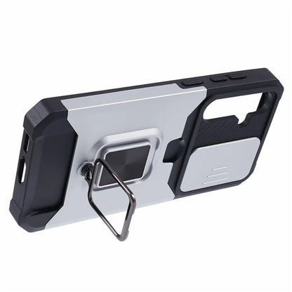 For Samsung Galaxy S24 Case with Slide Camera Cover Kickstand Phone Protector