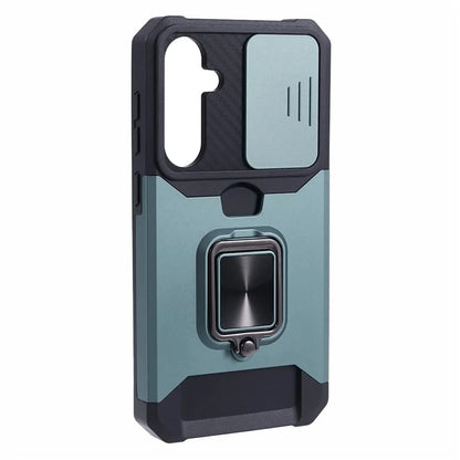For Samsung Galaxy S24 Case with Slide Camera Cover Kickstand Phone Protectorish Green