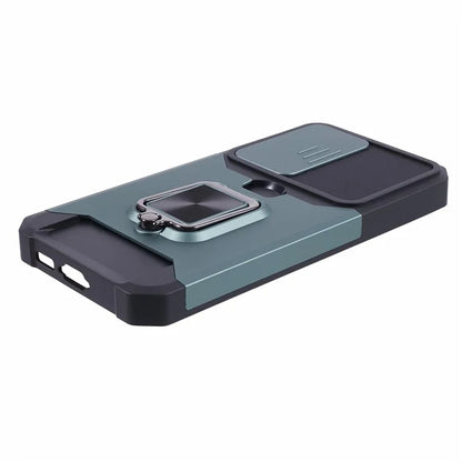 For Samsung Galaxy S24 Case with Slide Camera Cover Kickstand Phone Protectorish Green