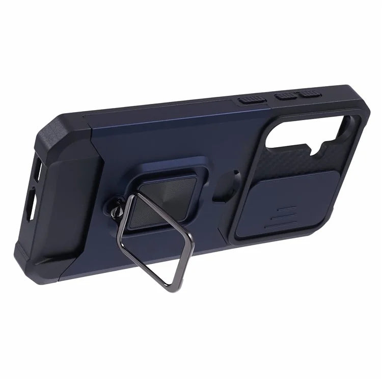 For Samsung Galaxy S24 Case with Slide Camera Cover Kickstand Phone Protector